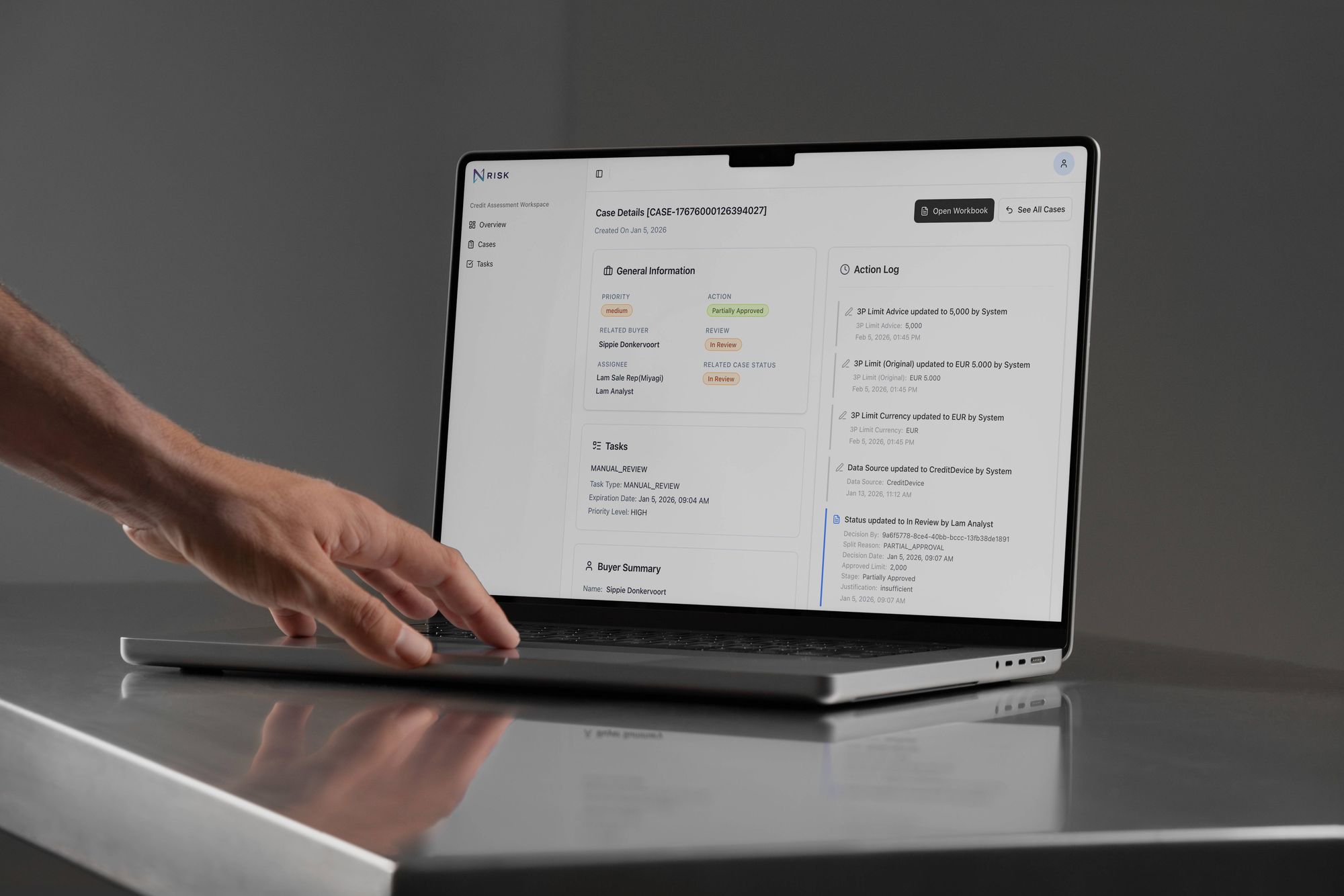Nrisk product screens